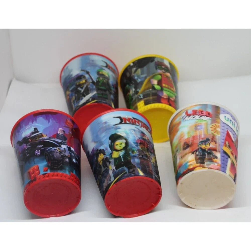 McDonald’s Lego Movie Holographic Cups 2013 Lot of 5 Ninjago, Batman, Uni kitty